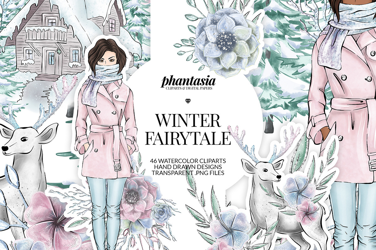 Winter Fairytale Cliparts, an Illustration by Phantasia Design (Photo 1 of 8)