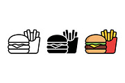 Burger & Fries Vector Design, a Solid Icon by Artonix (Thumbnail 2 of 2)