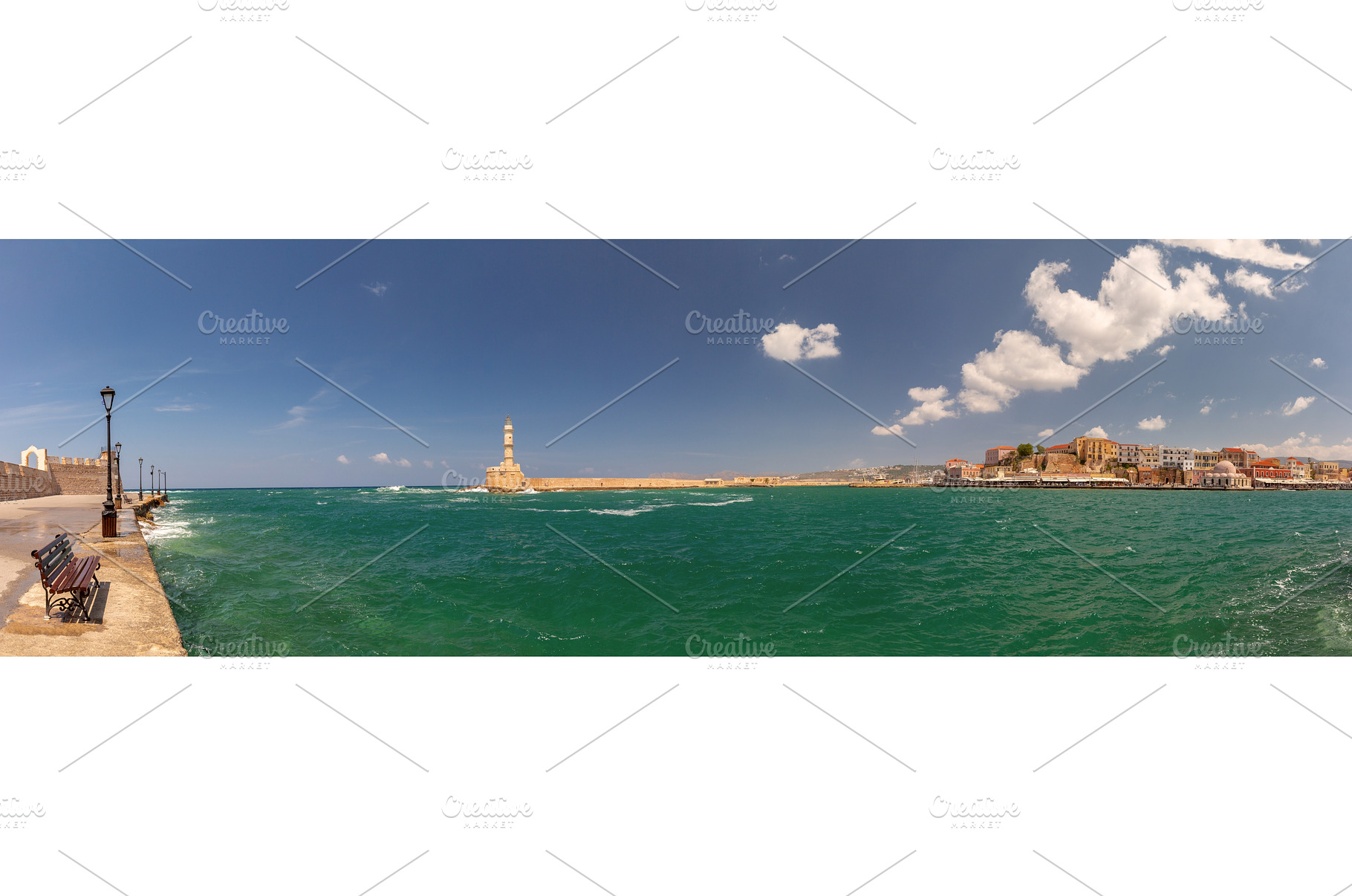 Panorama of Chania harbor, Crete, an Architecture Photo by kavalenkava