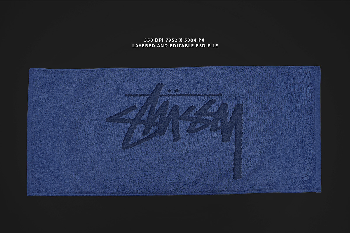Realistic Towel Mockup, a Merchandise Mockup by Uncentrifuged Pressure (Photo 2 of 15)
