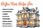 Winter XMas Village Clip Art, a Seasonal Illustration by CreationArt (Thumbnail 5 of 7)