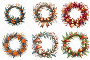 Watercolor Autumn Wreath Clipart Bun, an Illustration by DreamPrint404 (Thumbnail 2 of 6)
