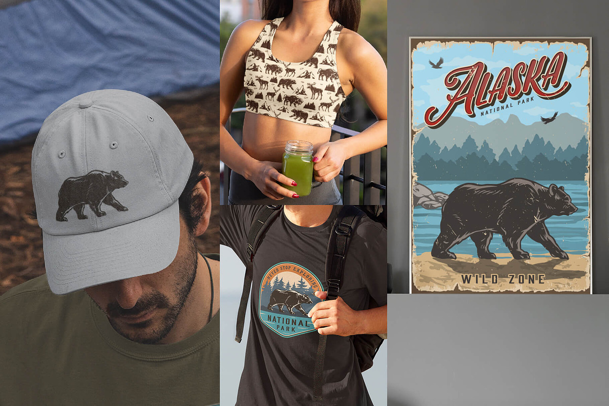 Retro Camping illustrations, an Animal Illustration by DGIM studio (Photo 10 of 12)
