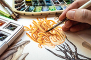 Mushrooms Watercolor Clipart, a Food Illustration by AnitaPol (Thumbnail 4 of 24)