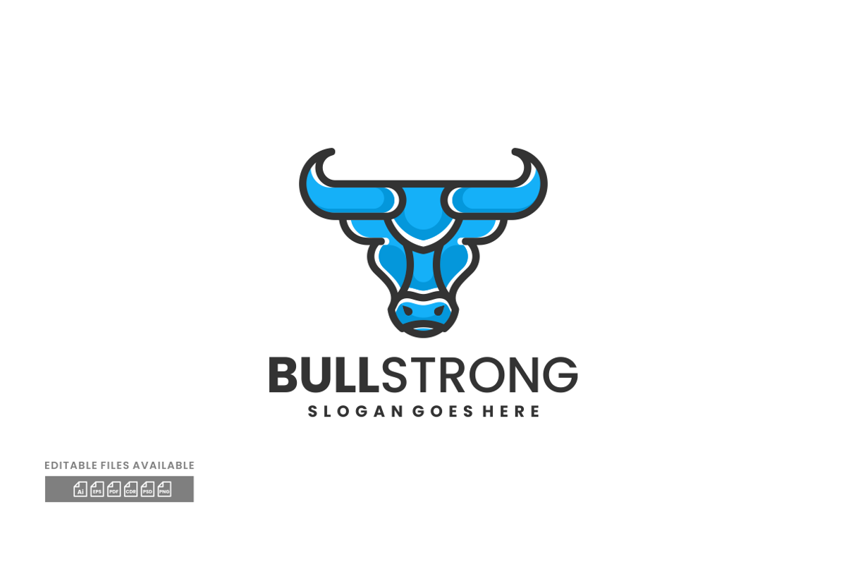 Bull Strong Line Art Logo, a Branding & Logo Template by ivan_artnivora