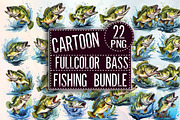 cartoon fullcolor Bass Fishing Bundl, an Object Graphic by Pixxel_Studio (Thumbnail 1 of 3)