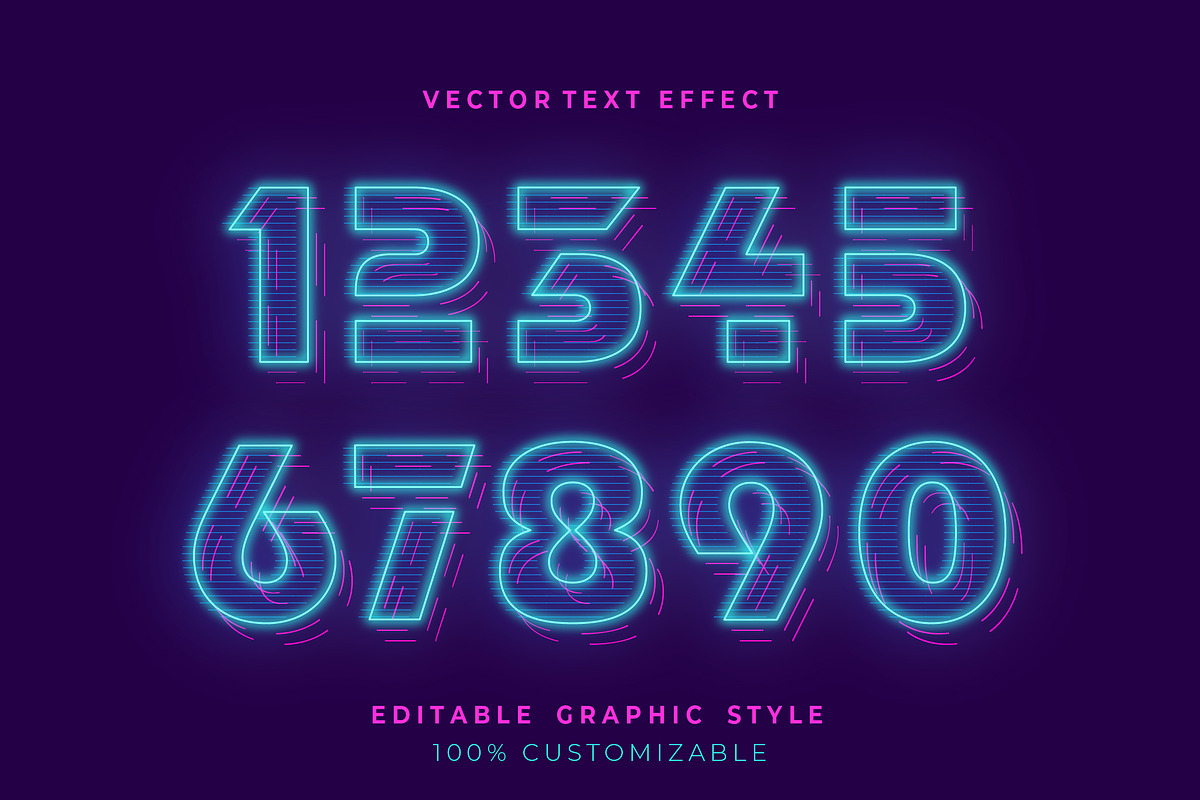 Neon Futuristic Line Text Effect preview 2