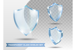 Shiny transparent glass shields, an Object Illustration by Yayasya