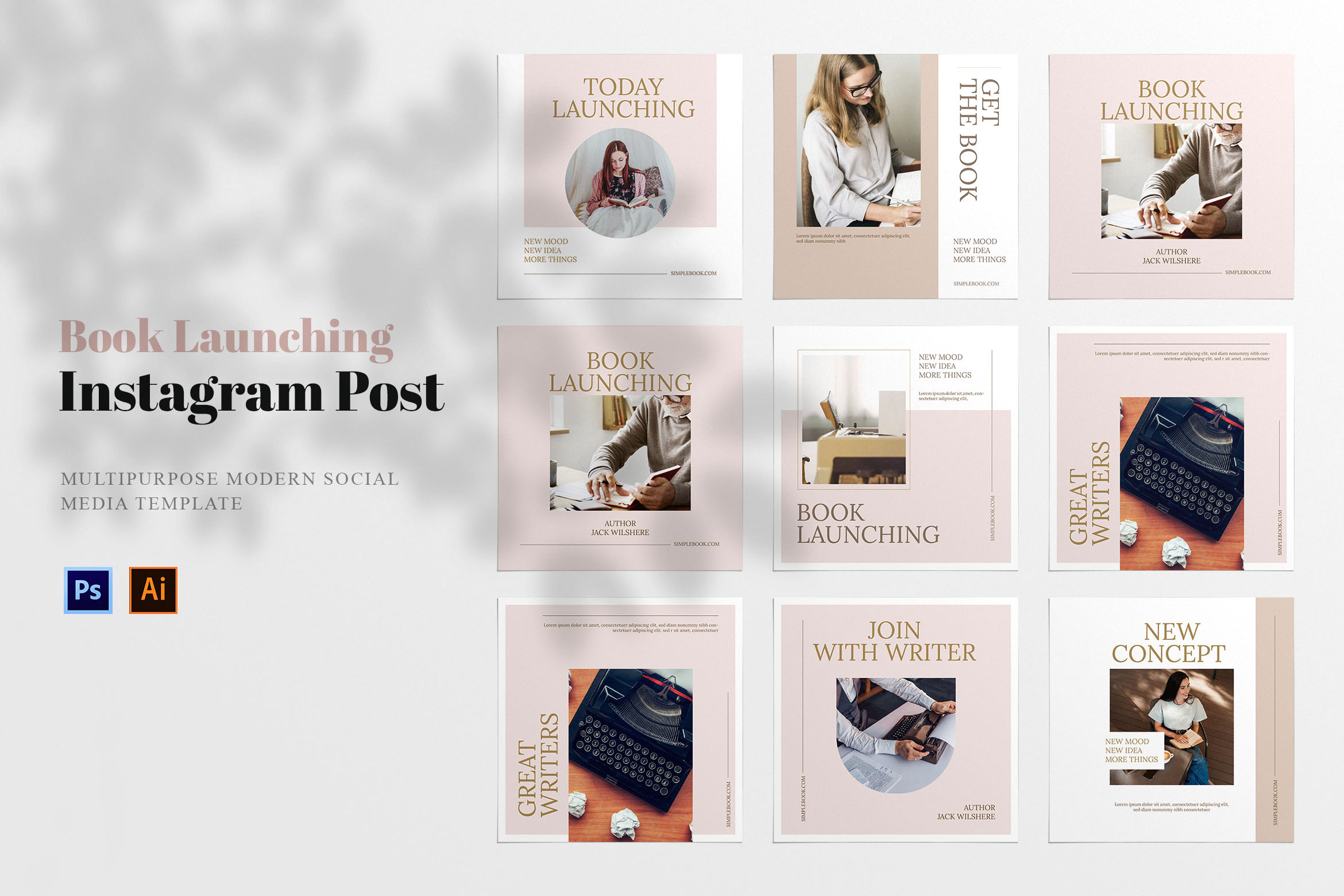 Book Launching Social Media post, a Social Media Template by inspirasign
