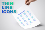 Advertising | 16 Thin Line Icons Set, an Outline Icon by Alex Blogoodf (Thumbnail 3 of 7)