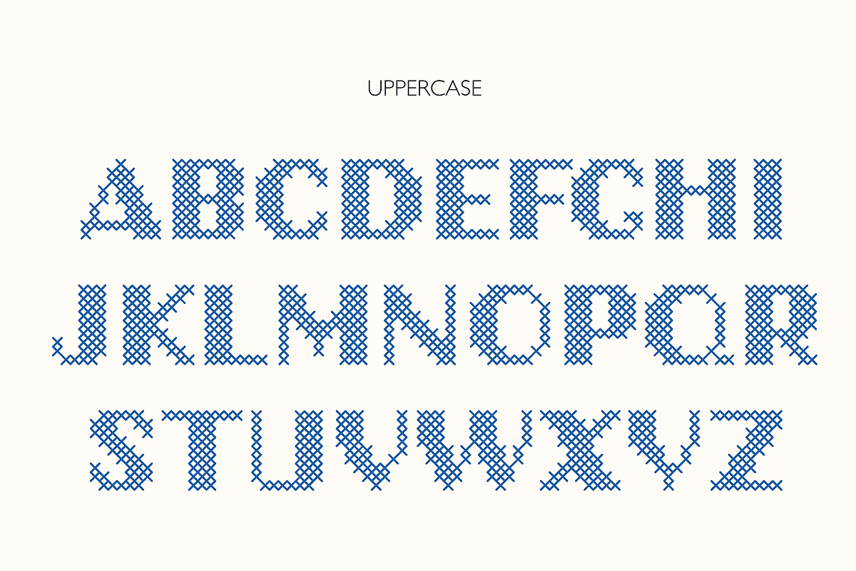 Stitch it up! A cross-stitch font, a Sans Serif Font by Studio Indigo (Photo 6 of 9)