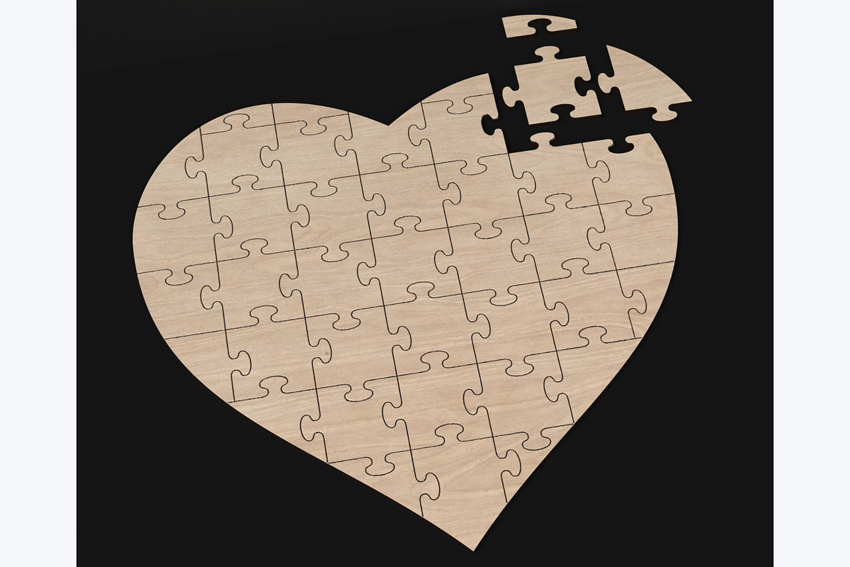 Jigsaw Puzzle Laser Cutting Files, an Object Graphic by ThemeXDigital (Photo 6 of 8)