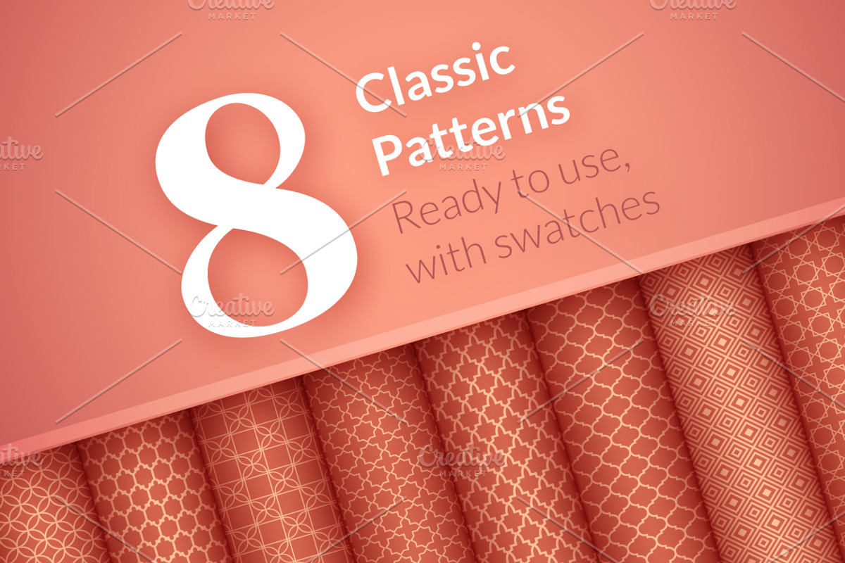 8 Seamless Classic Patterns Set, a Pattern Graphic by Lianella's Shop (Photo 1 of 2)