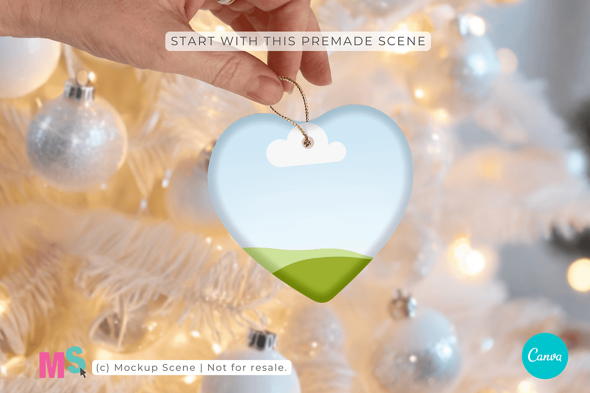 Heart Ceramic Ornament Canva Mockup, a Mockup by Mockup Scene (Photo 9 of 18)