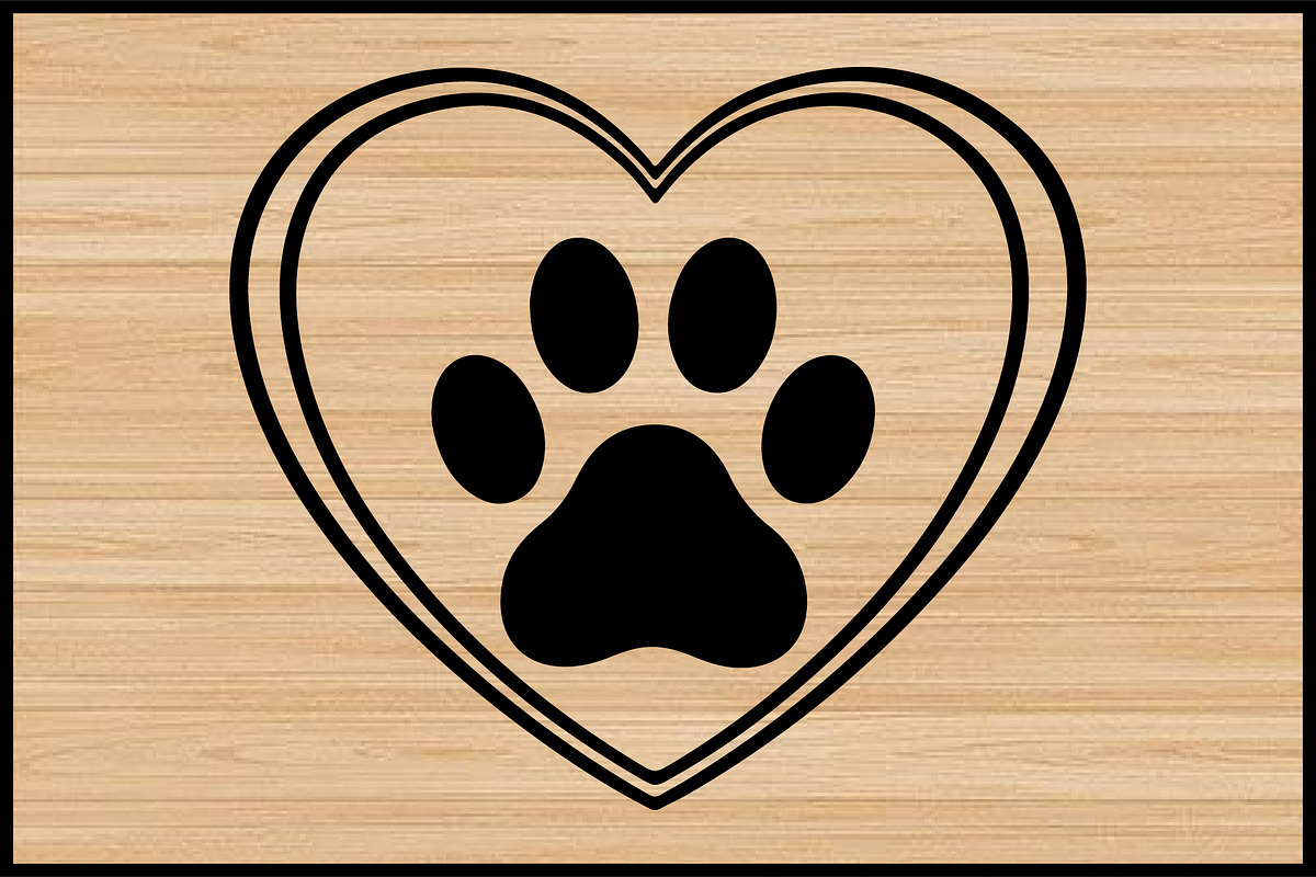 Heart Paw Silhouette Vector SVG Set, an Object Illustration by Gaye Art (Photo 2 of 4)