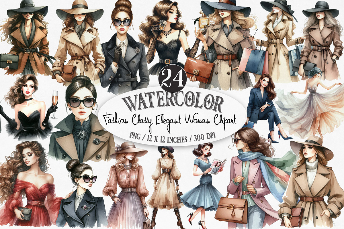 Fashion Classy Elegant Woman PNG, an Illustration by Designking (Photo 5 of 5)