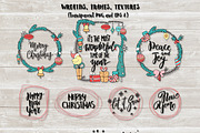 Merry Christmas kit + lettering., a Decorative Illustration by Pink Ocean (Thumbnail 4 of 7)