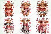 Valentine Highland Cow Clipart, an Illustration by Creative Art (Thumbnail 8 of 9)