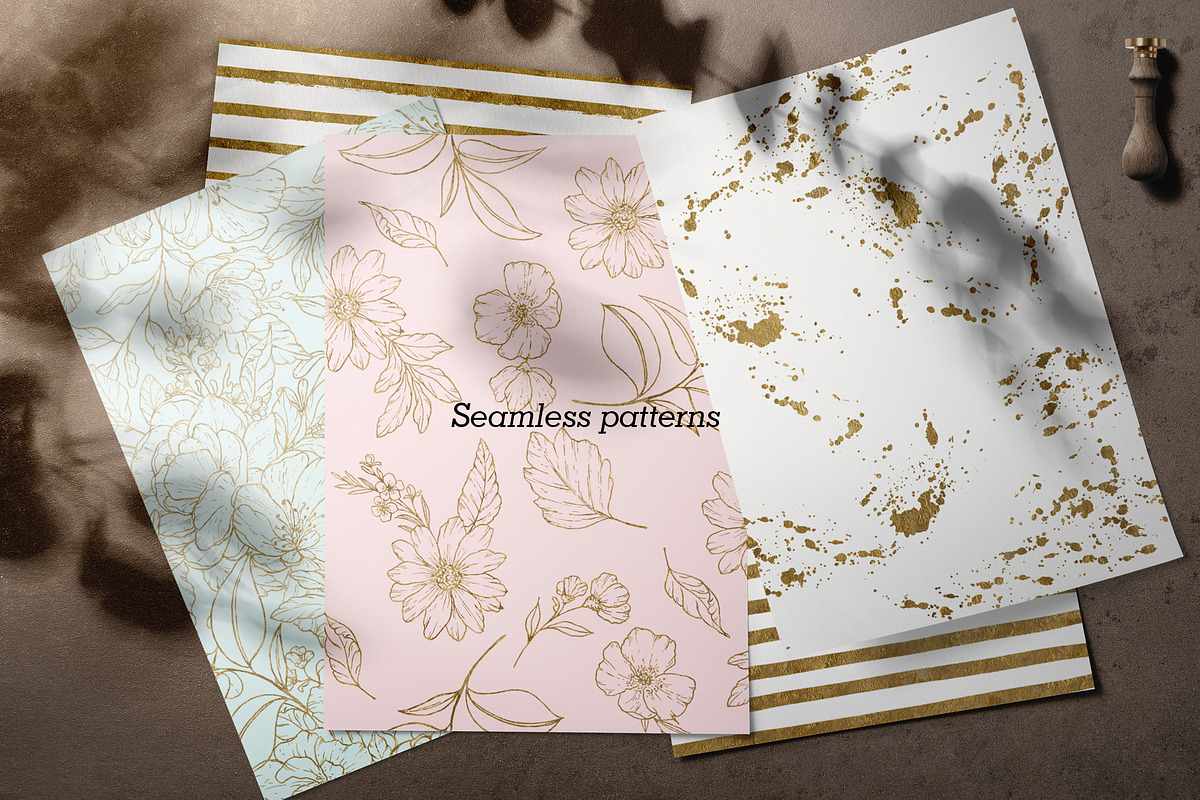Gold Floral Graphic Collection, an Illustration by Elly Studio (Photo 12 of 14)