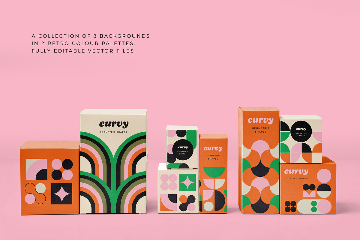 Curvy Abstract Geometric shapes, a Pattern Graphic by Mazarine Silver (Photo 2 of 9)