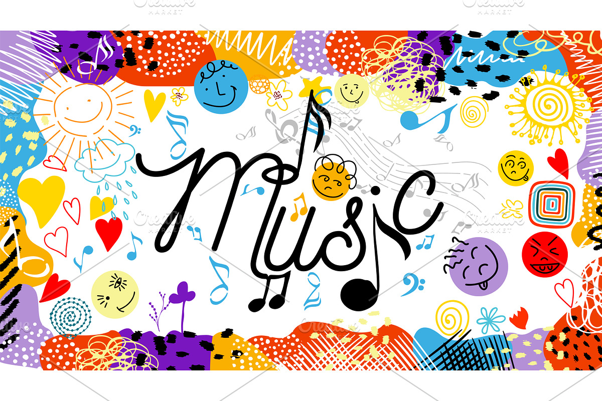 Horizontal cheerful decorative, an Illustration by Nenahliadava Design