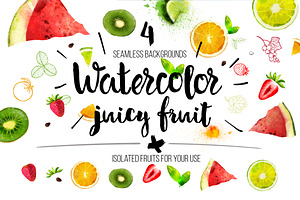 Vector watercolor juicy fruit