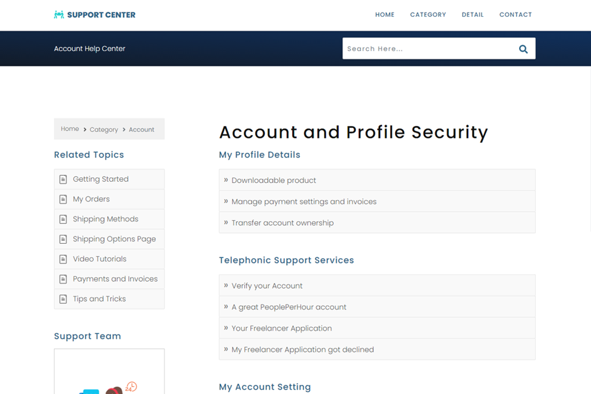 Support Center - Knowledge Base HTML, a HTML Template by Design Collection (Photo 5 of 6)
