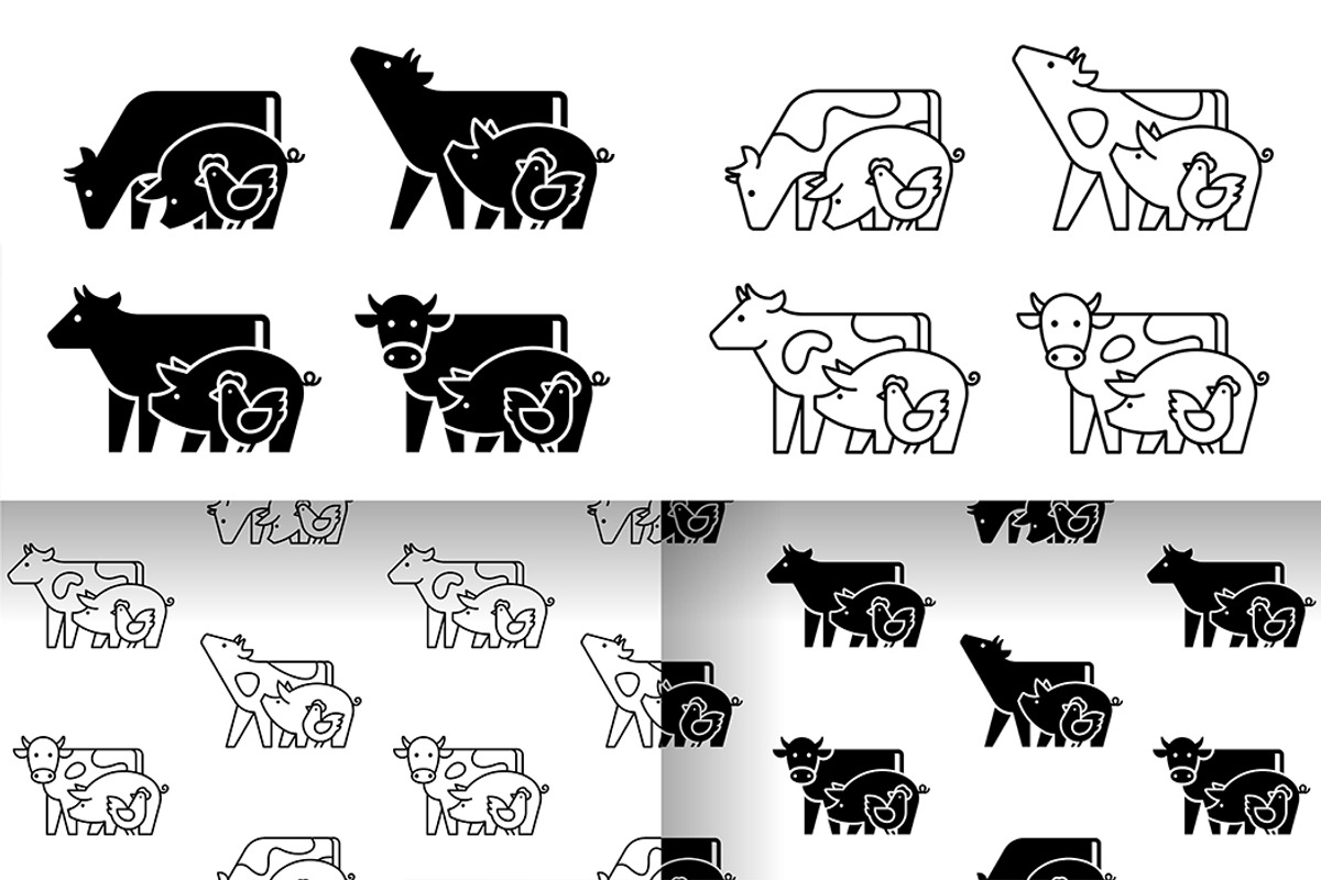 Farm animals logo, a Graphic by NataliiaVolyk (Photo 1 of 6)