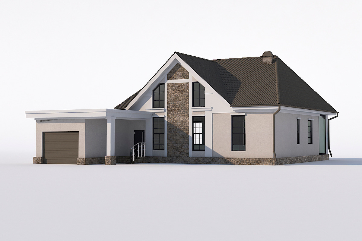 House with attic, an Architecture 3D Model by profdesign (Photo 5 of 18)