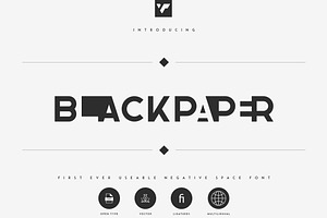 Blackpaper - 1st Negative Space Font, a Sans Serif Font by VP Fonts