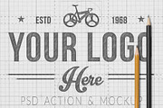 HAND SKETCHED LOGO ACTION & MOCKUP, a Pens & Pencil Mockup by Tropical Type (Thumbnail 1 of 9)