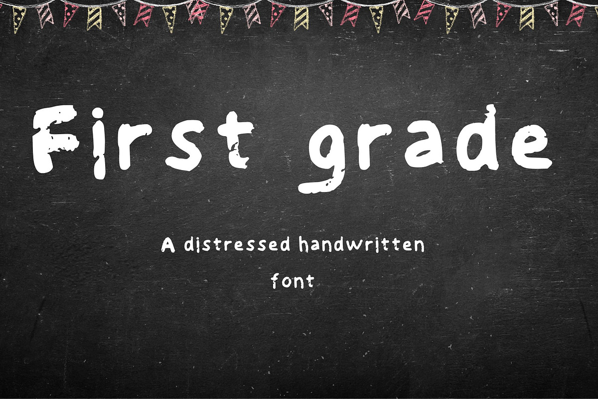 First grade - Handwritten chalk font, a Handwritten Font by Sk designs (Photo 1 of 6)