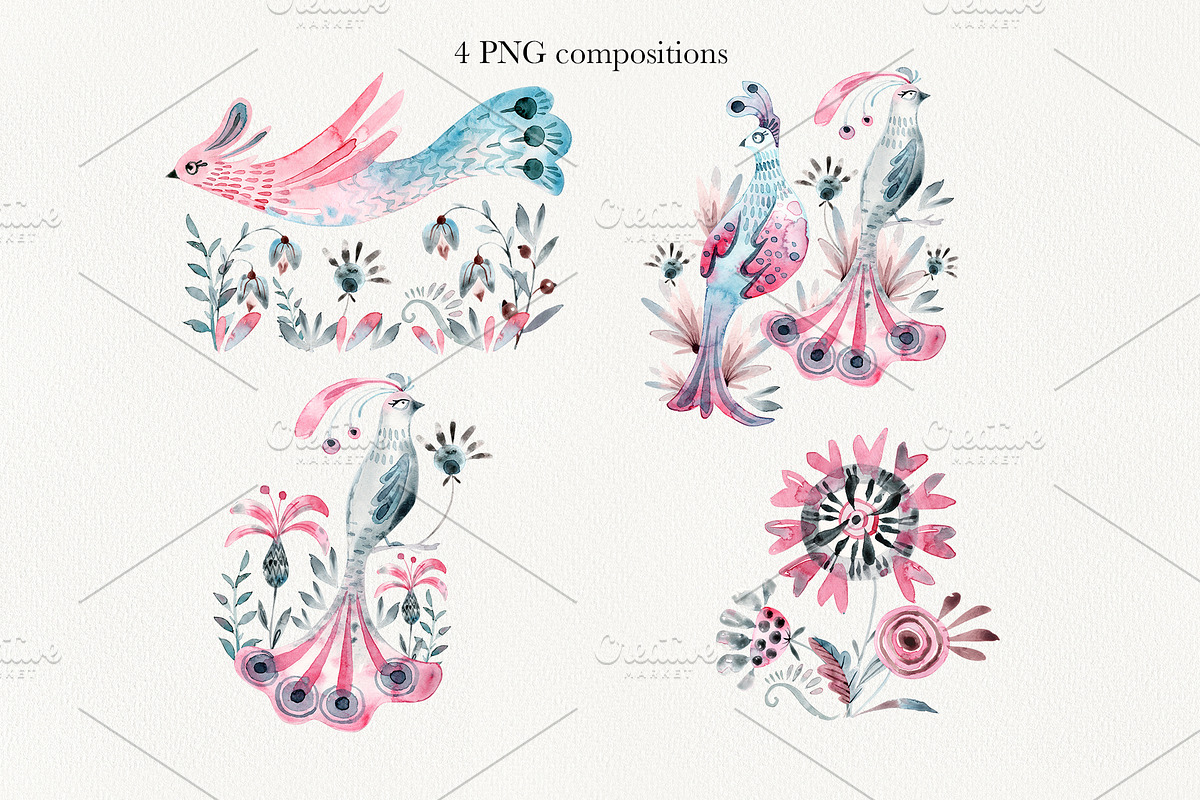 Wildflower Birds Collection PNG, an Animal Illustration by ZinchArt (Photo 3 of 14)