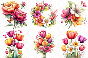 Whimsical Spring Flowers Clipart, an Illustration by Black Bird Studio (Thumbnail 3 of 5)