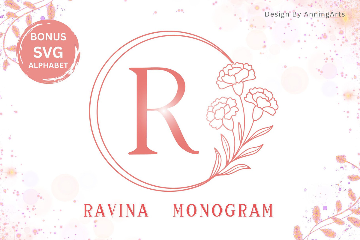 Ravina Monogram Font, a Symbol Font by AnningArts (Photo 1 of 7)