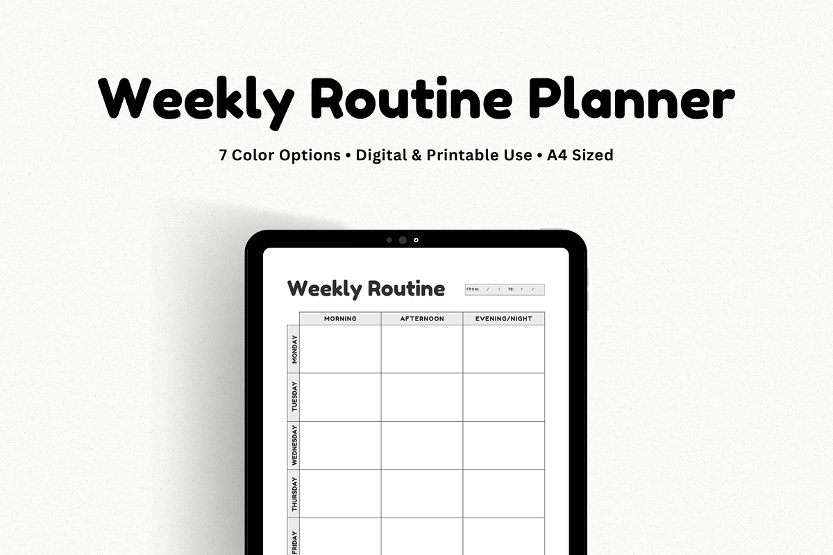 Weekly Routine Planner Printable, a Print Template by The Chaos Project (Photo 1 of 10)