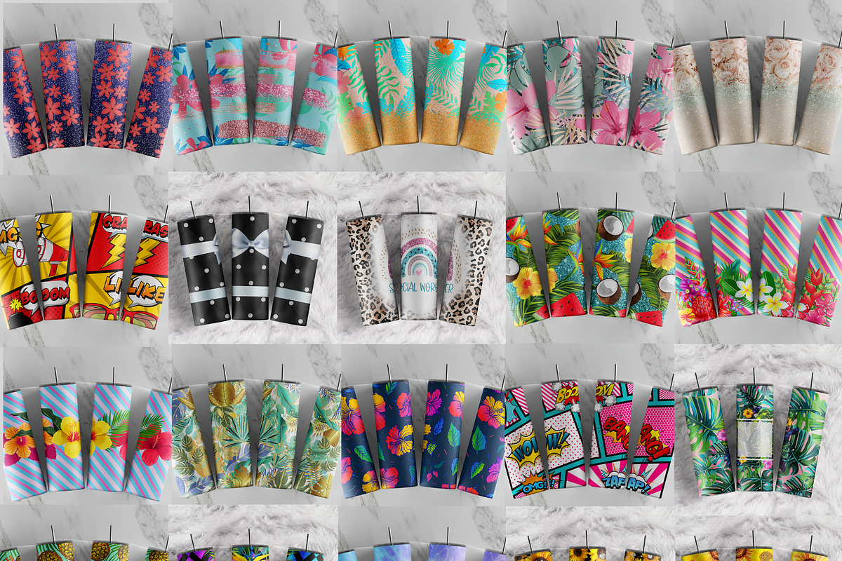 Bundle Sublimation Wraps Tumbler PNG, a Texture Illustration by Trendingdigital (Photo 3 of 8)