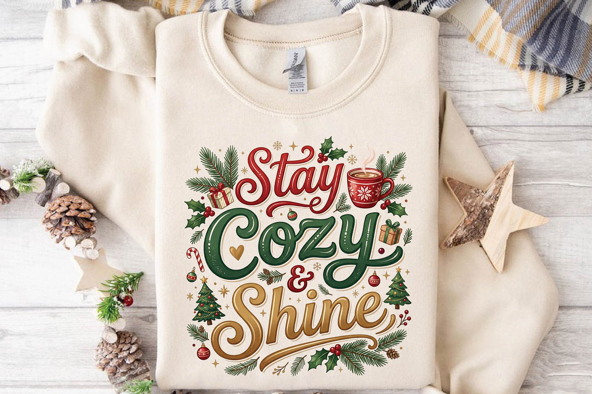 Stay Cozy & Shine Christmas PNG, a Seasonal Illustration by DreamPrint404 (Photo 6 of 6)