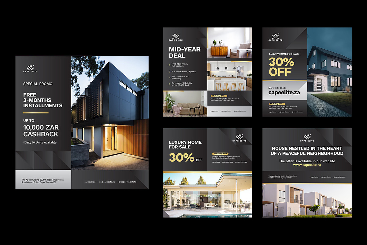 Real Estate Instagram Post Templates, a Social Media Template by Bornx Design (Photo 6 of 7)