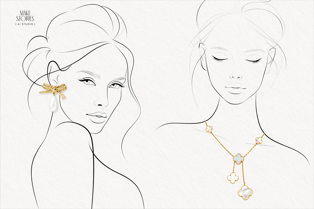 60 Women Line Art PNG Illustrations, a Person Illustration by Make Stories Studio (Photo 2 of 4)
