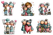 funny watercolor valentine old coupl, an Illustration by CreationArt (Thumbnail 3 of 5)
