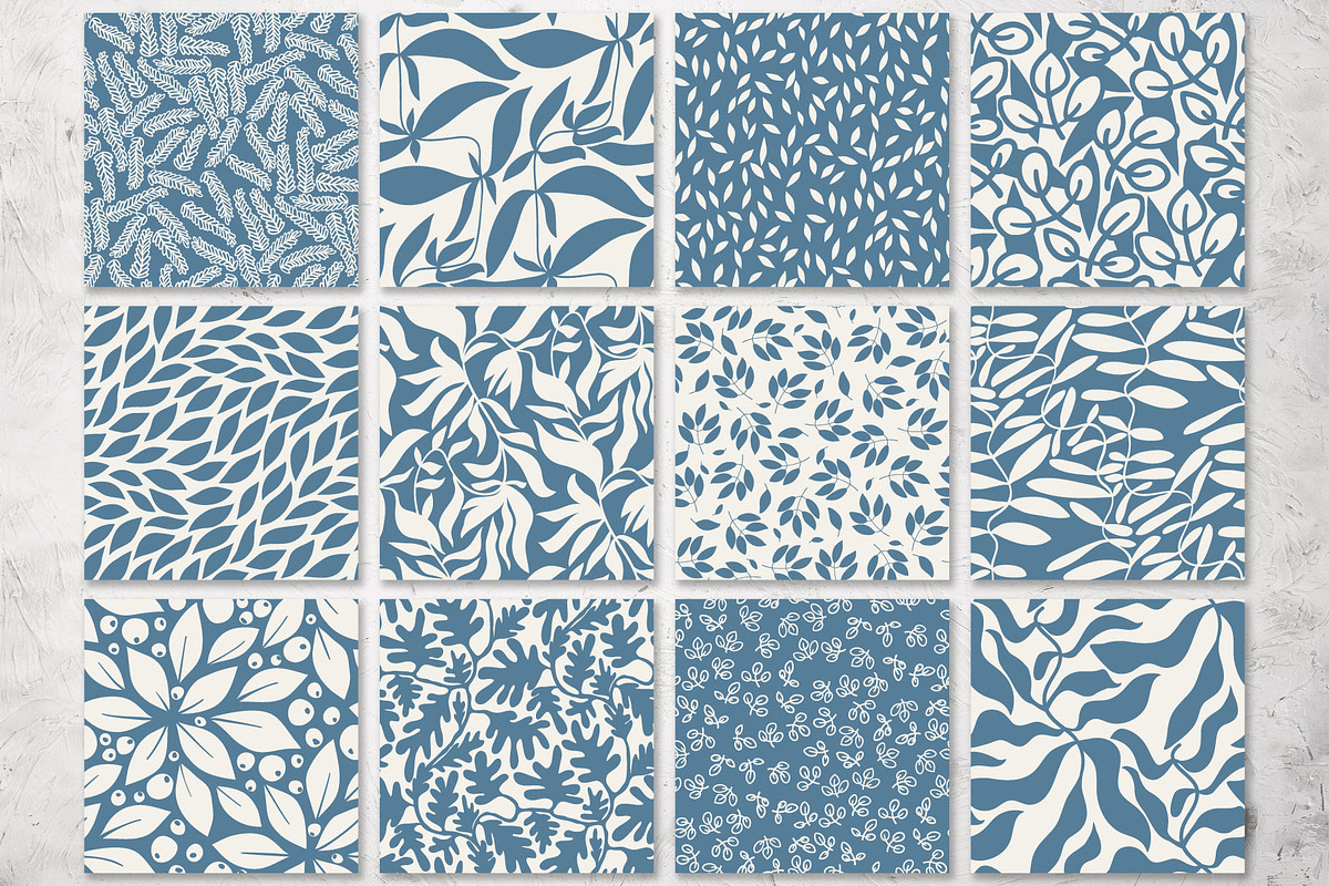 Blue and beige floral patterns, a Pattern Graphic by pineart (Photo 5 of 7)
