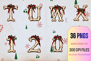 Horror Christmas Bone Alphabets, a Seasonal Illustration by Ink Gallery (Thumbnail 5 of 5)