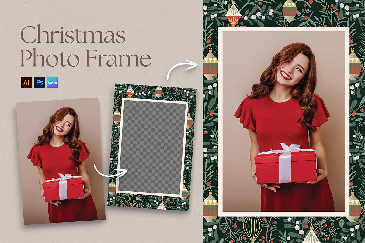 Christmas Photo Frame Template, a Flyer Template by DesignerCandies (Photo 1 of 5)