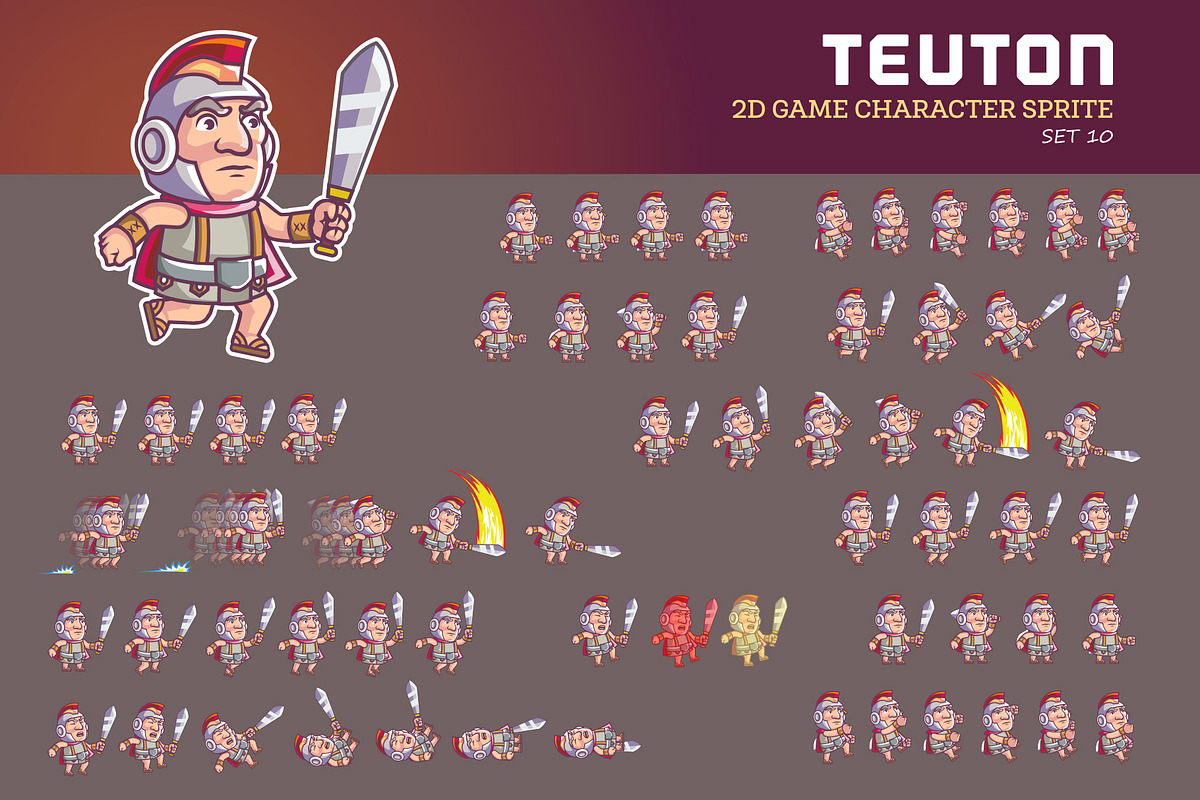 TEUTON GAME SPRITE, an Illustration by Silpin