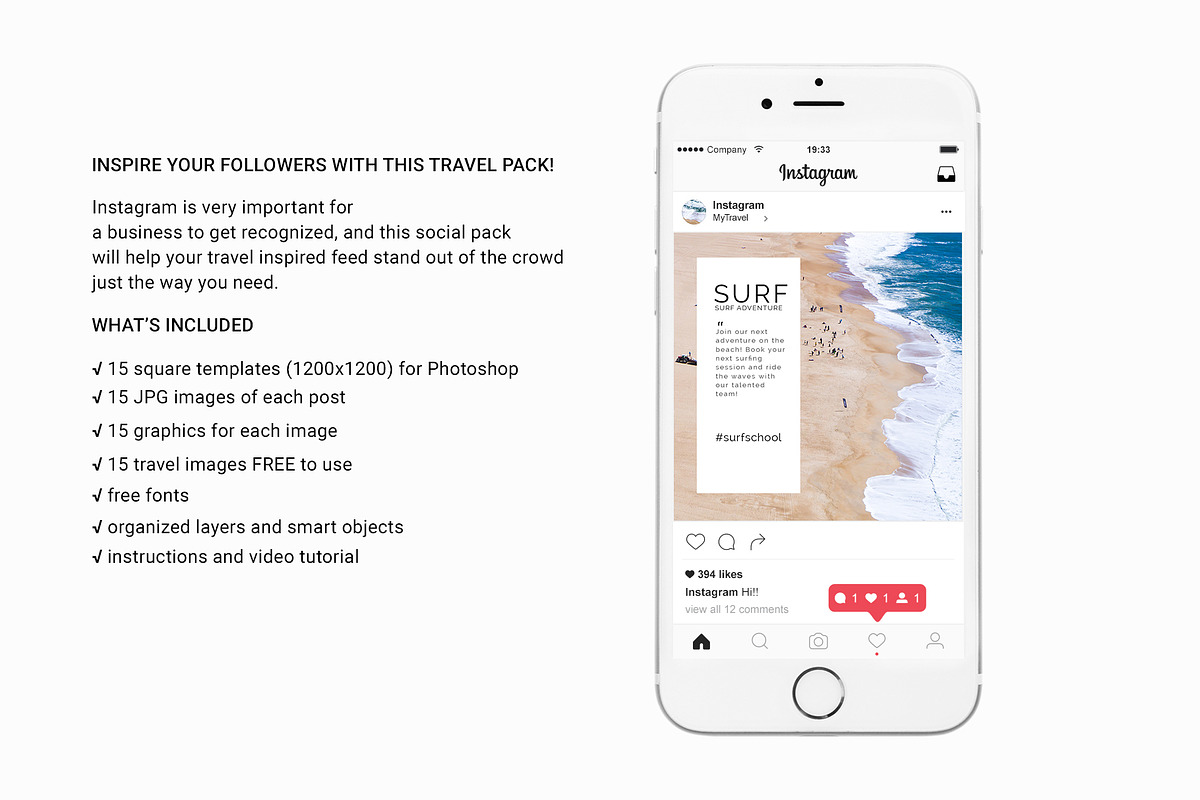 Travel Instagram pack, a Social Media Template by Social Templates (Photo 4 of 5)