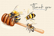 Watercolor Bee Set, an Animal Illustration by Dazzling Art Boutique (Thumbnail 5 of 5)