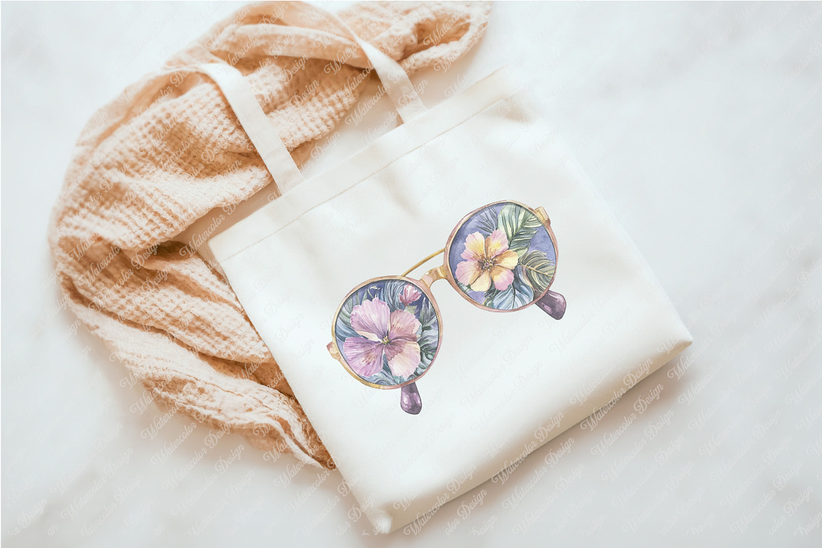 Watercolor Preppy Floral Clipart, an Illustration by Watercolor design (Photo 6 of 12)