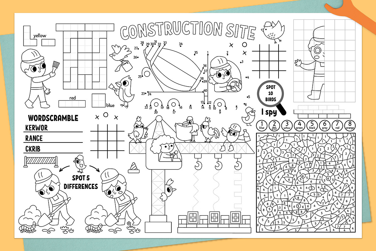 Construction site activity play mats, an Education Illustration by Lexi Claus (Photo 2 of 6)