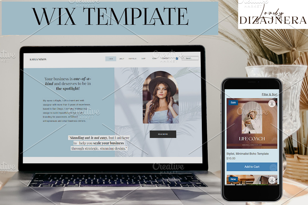 Wix Website Template Branding Studio, a Wix Template by Lovely.Dizajnera (Photo 1 of 7)